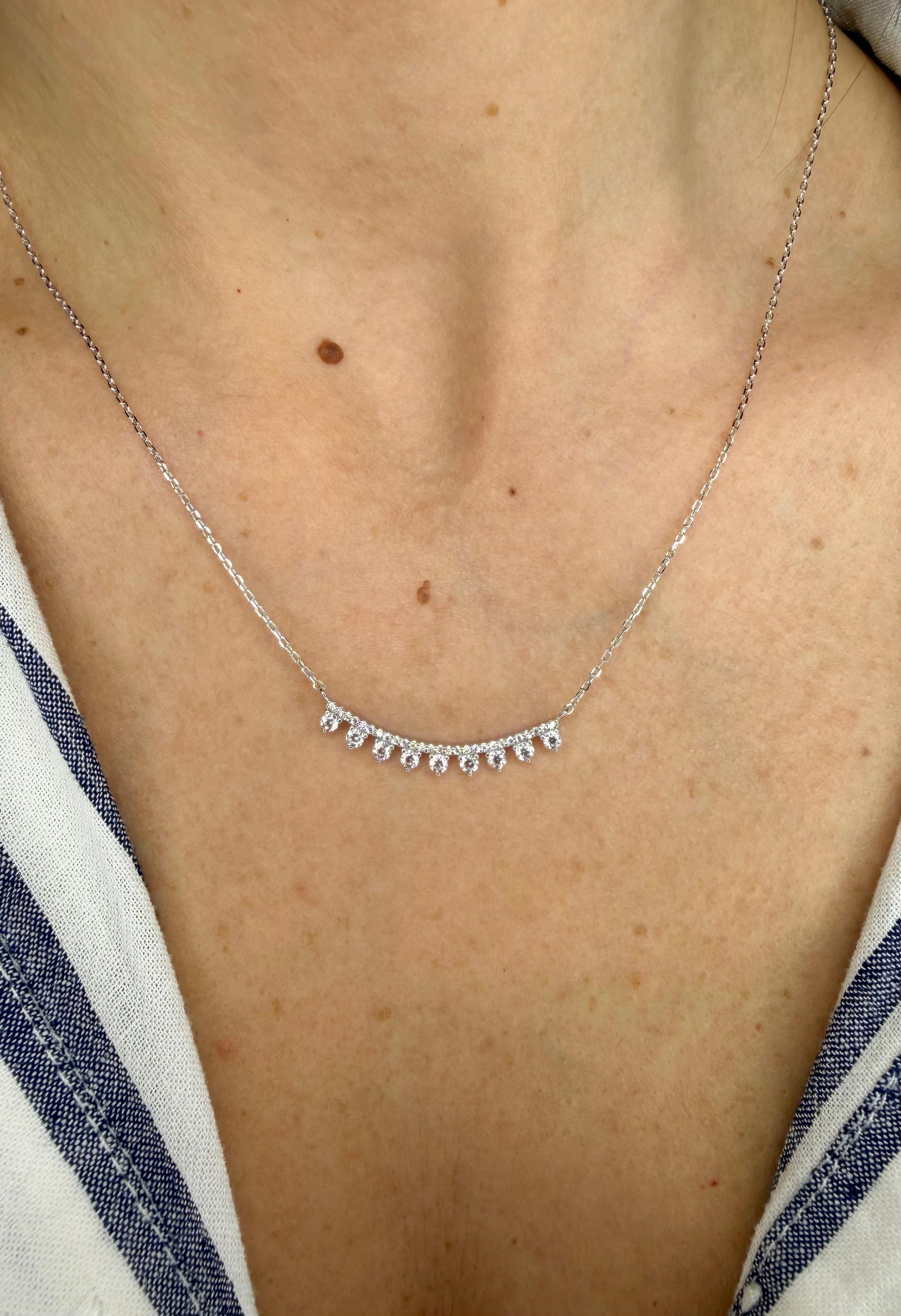 COLLANA TENNIS CON ZIRCONI PENDENTI IN ARGENTO 925
