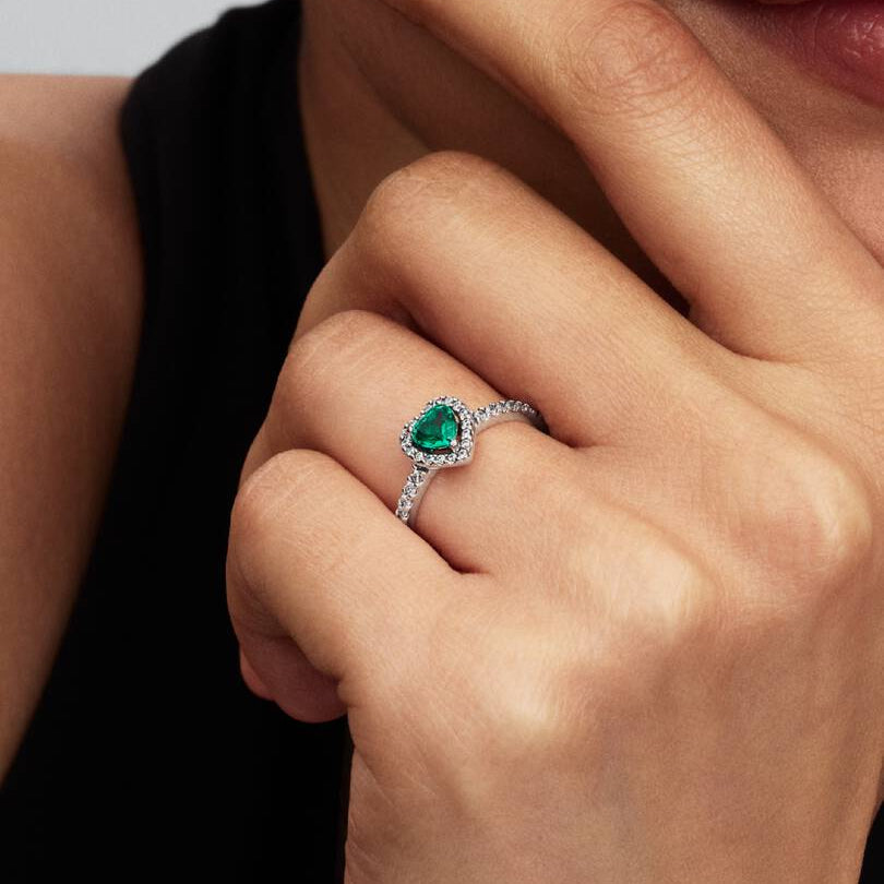 ANELLO PANDORA CUORE VERDE
