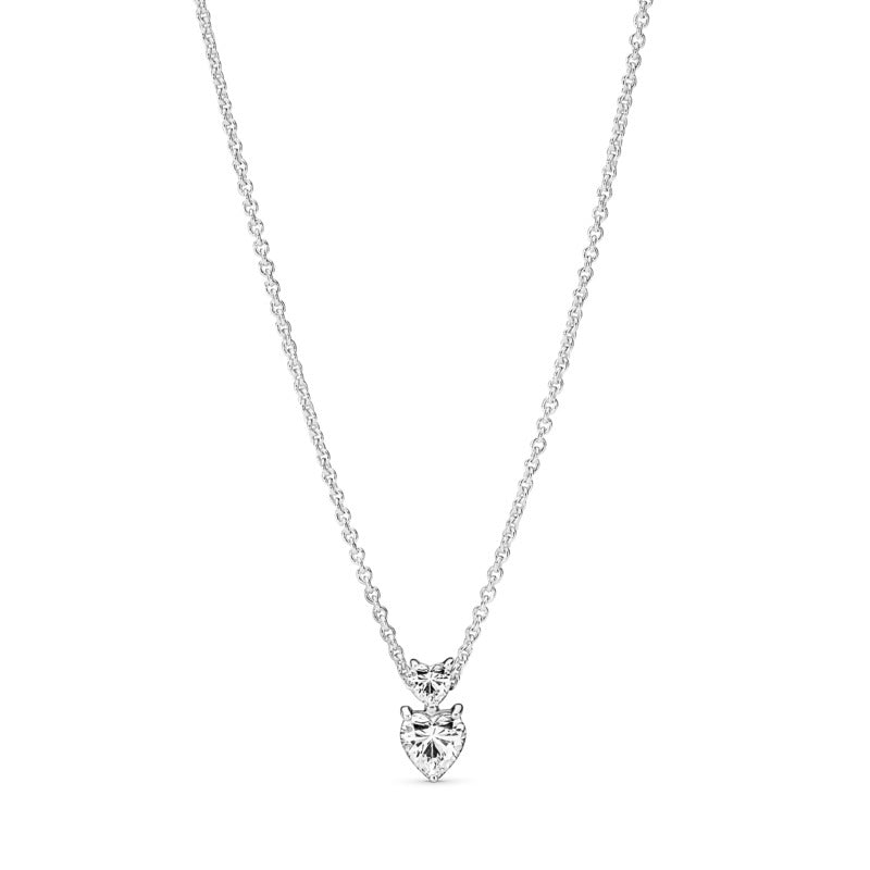 COLLANA PANDORA DOPPIO CUORE SCINTILLANTE