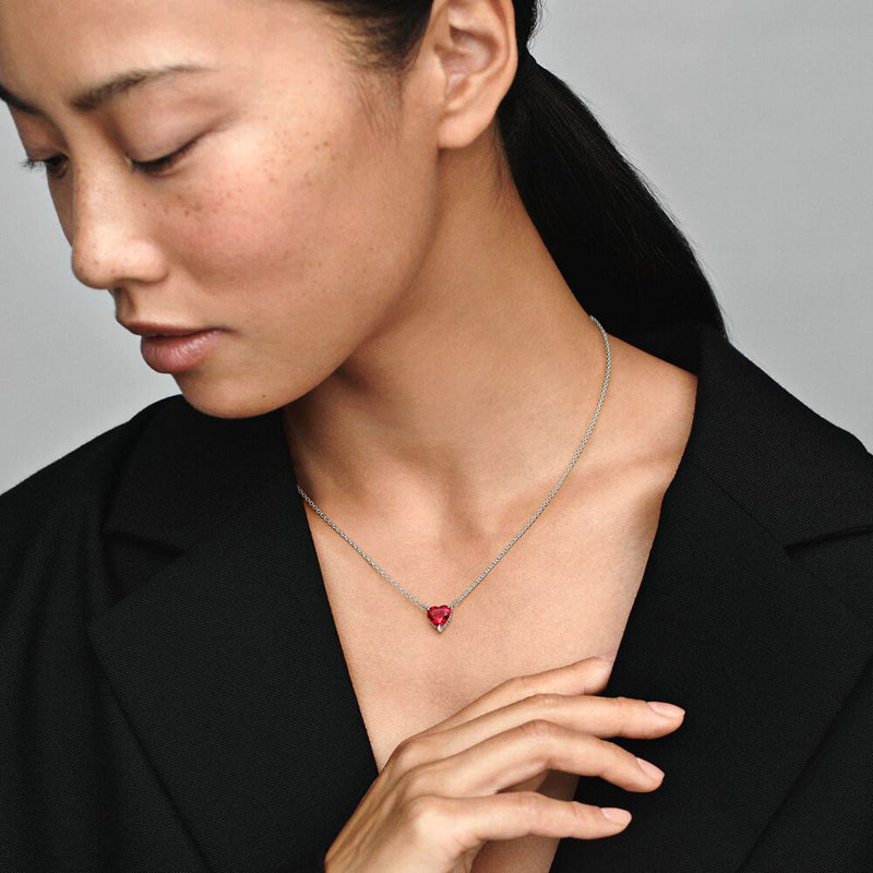 COLLANA PANDORA CON CUORE ROSSO