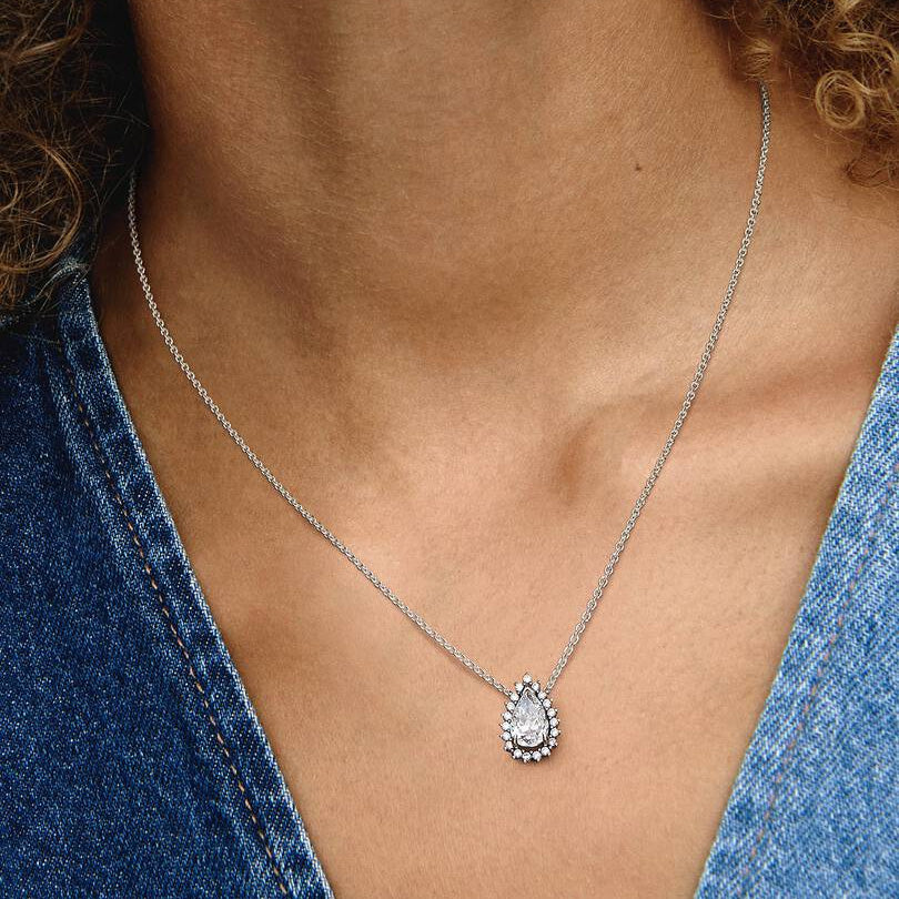 COLLANA PANDORA PUNTO LUCE A GOCCIA