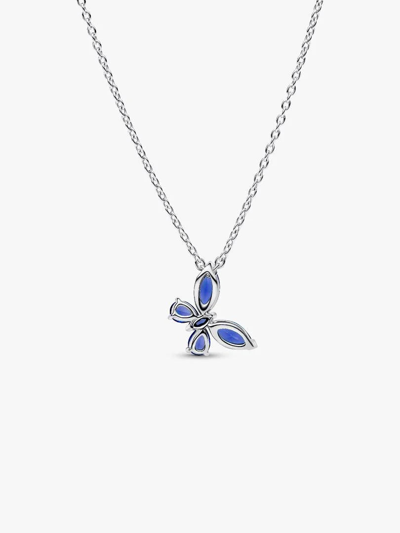 COLLANA PANDORA PENDENTE FARFALLA BLU