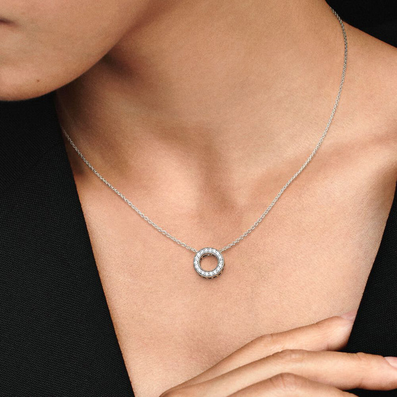 COLLANA PANDORA CON PENDENTE PAVÉ ZIRCONI