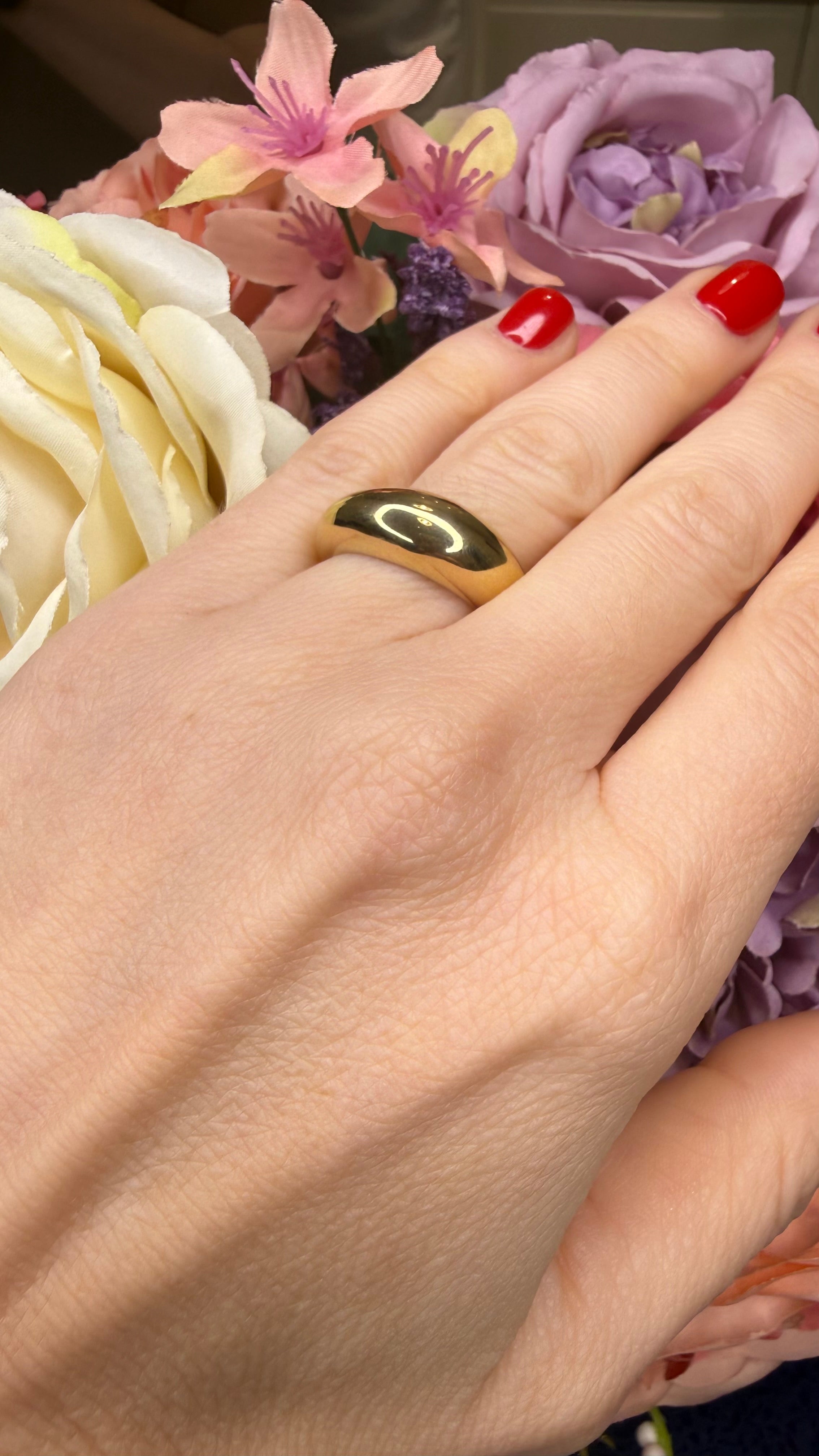 ANELLO BOMBATO IN ARGENTO 925 DORATO