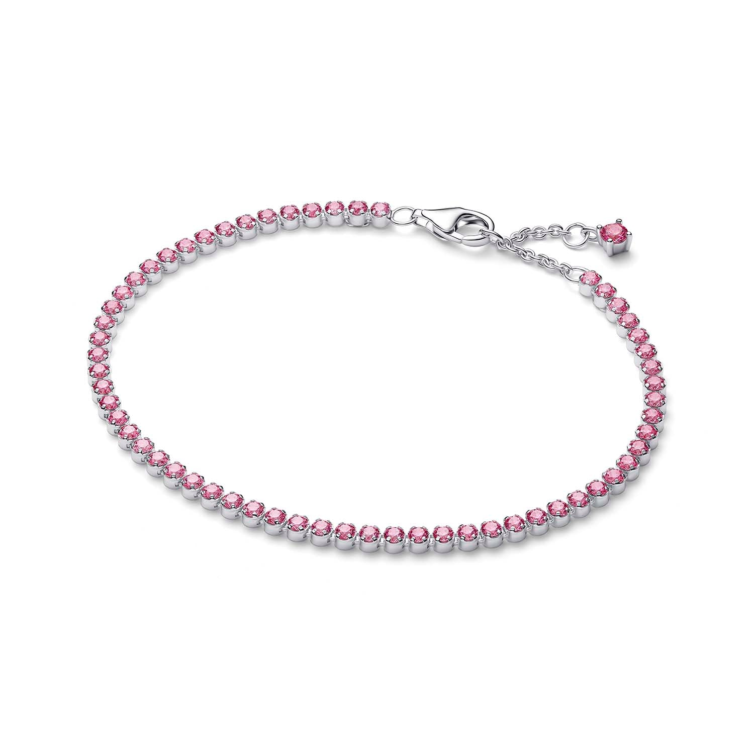 BRACCIALE PANDORA TENNIS CON PIETRE ROSA
