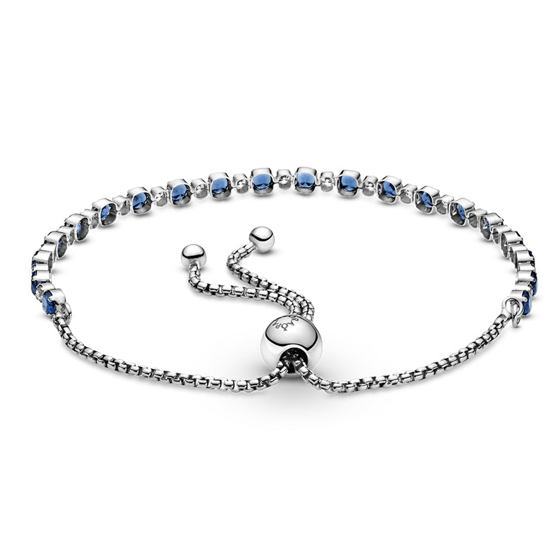 BRACCIALE PANDORA TENNIS BLU CON CHIUSURA REGOLABILE