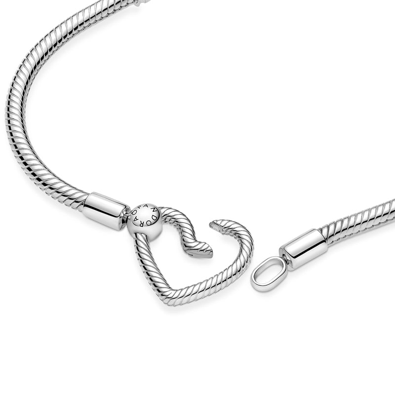 BRACCIALE PANDORA CON CHIUSURA A CUORE COMPONIBILE