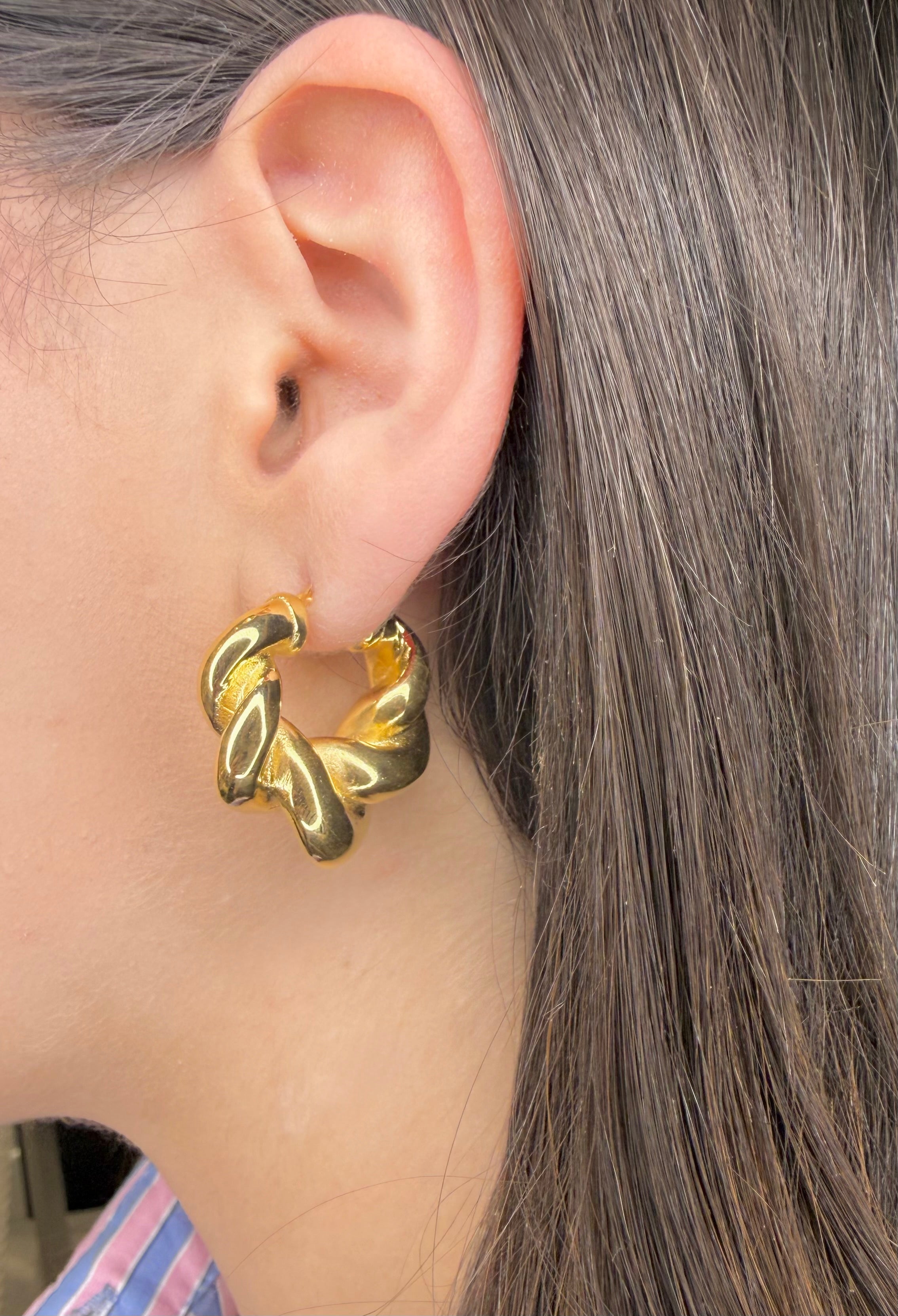 ORECCHINI MAGLIA INTRECCIATA IN ARGENTO 925 DORATO