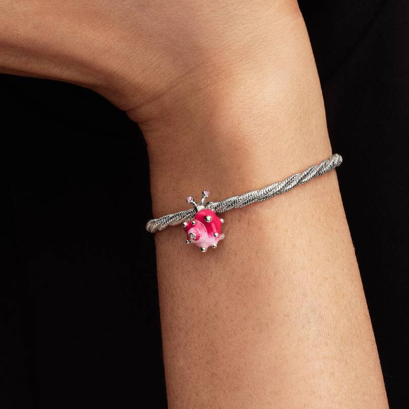 CHARM PANDORA LUMACA ROSA