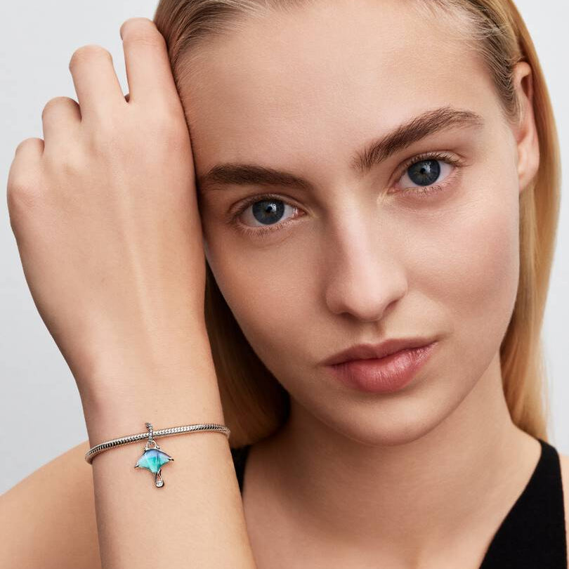 CHARM PANDORA PENDENTE MANTA VETRO DI MURANO