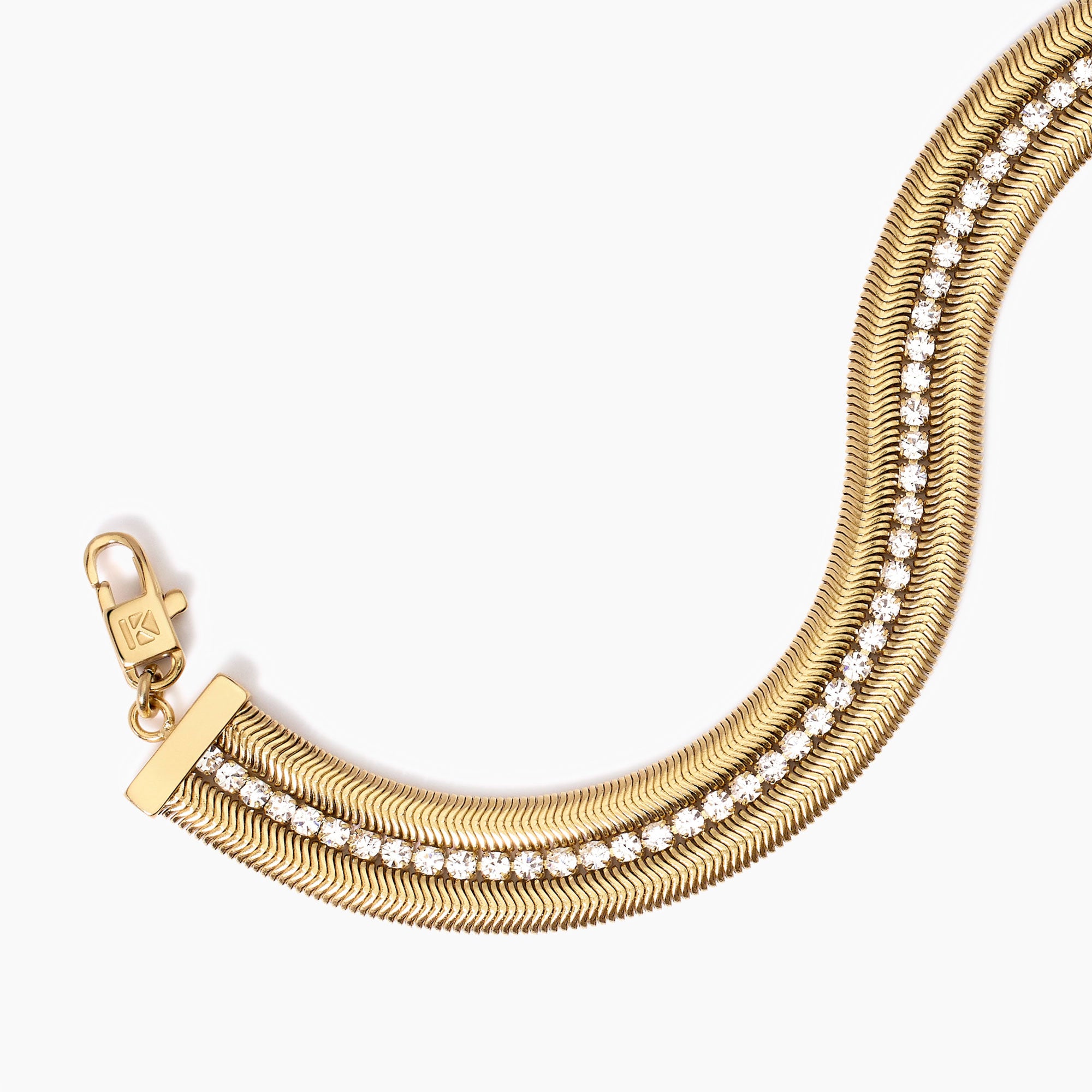 BRACCIALE KIDULT STYLE DORATO DOPPIA CATENA E TENNIS