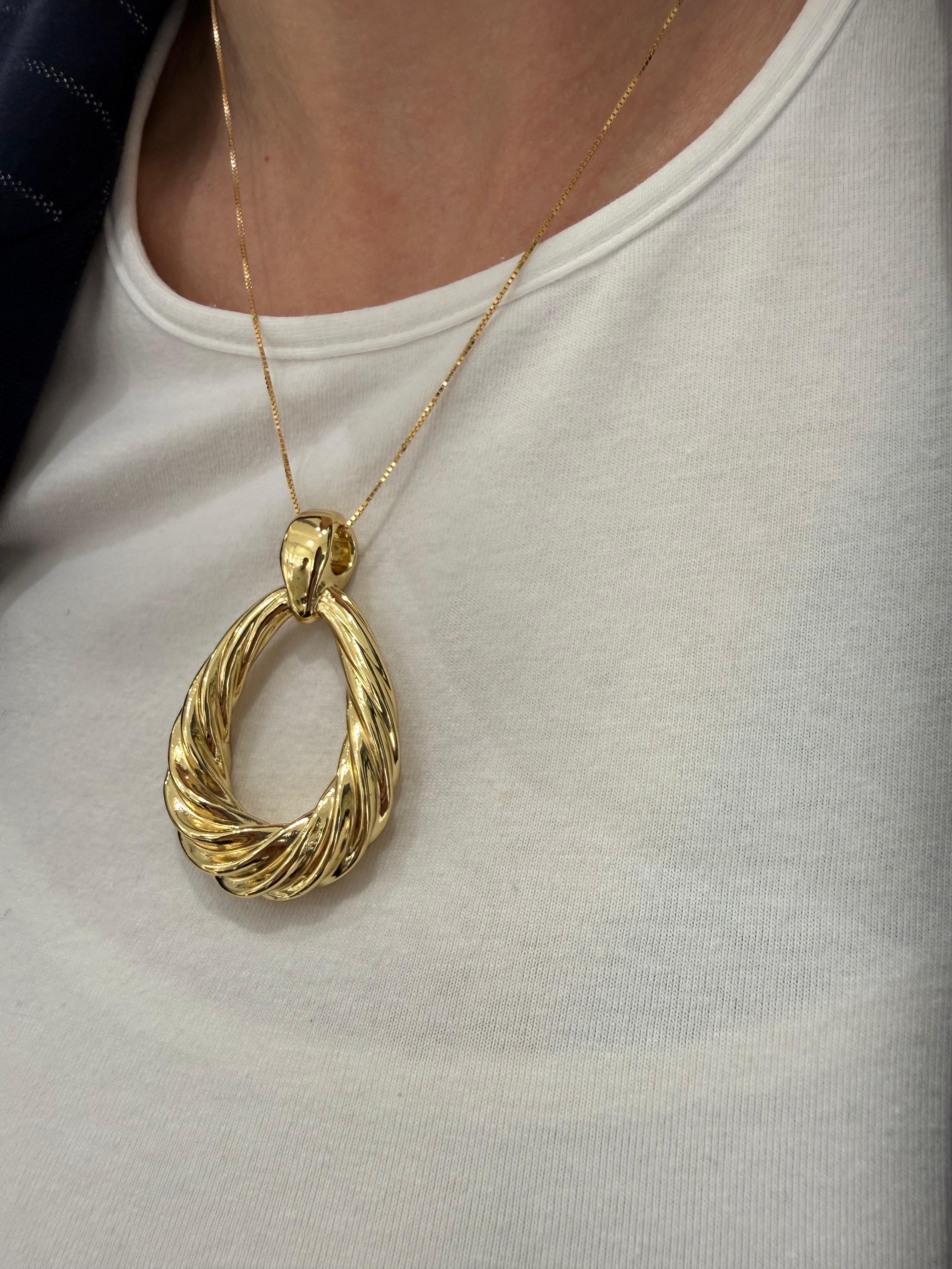 Pendente Grande Intrecciato in Oro Giallo 18KT (750) – Made in Italy