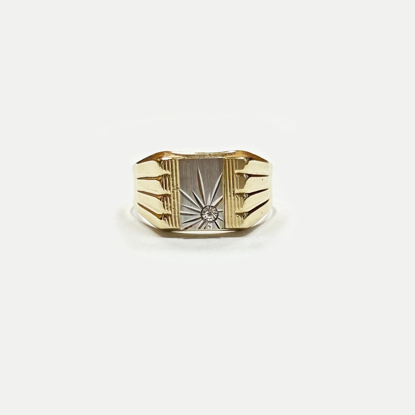 Anello uomo in oro giallo e bianco 18KT (750) – Made in Italy