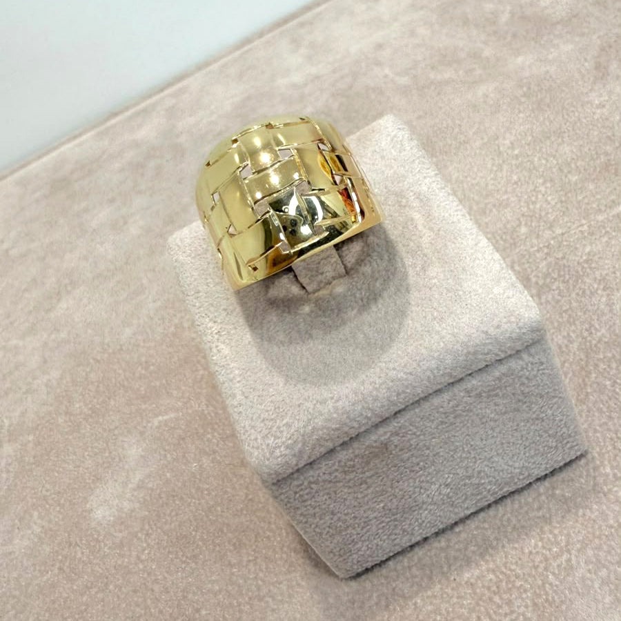 Anello Fascia Intrecciata in Oro Giallo 18 KT