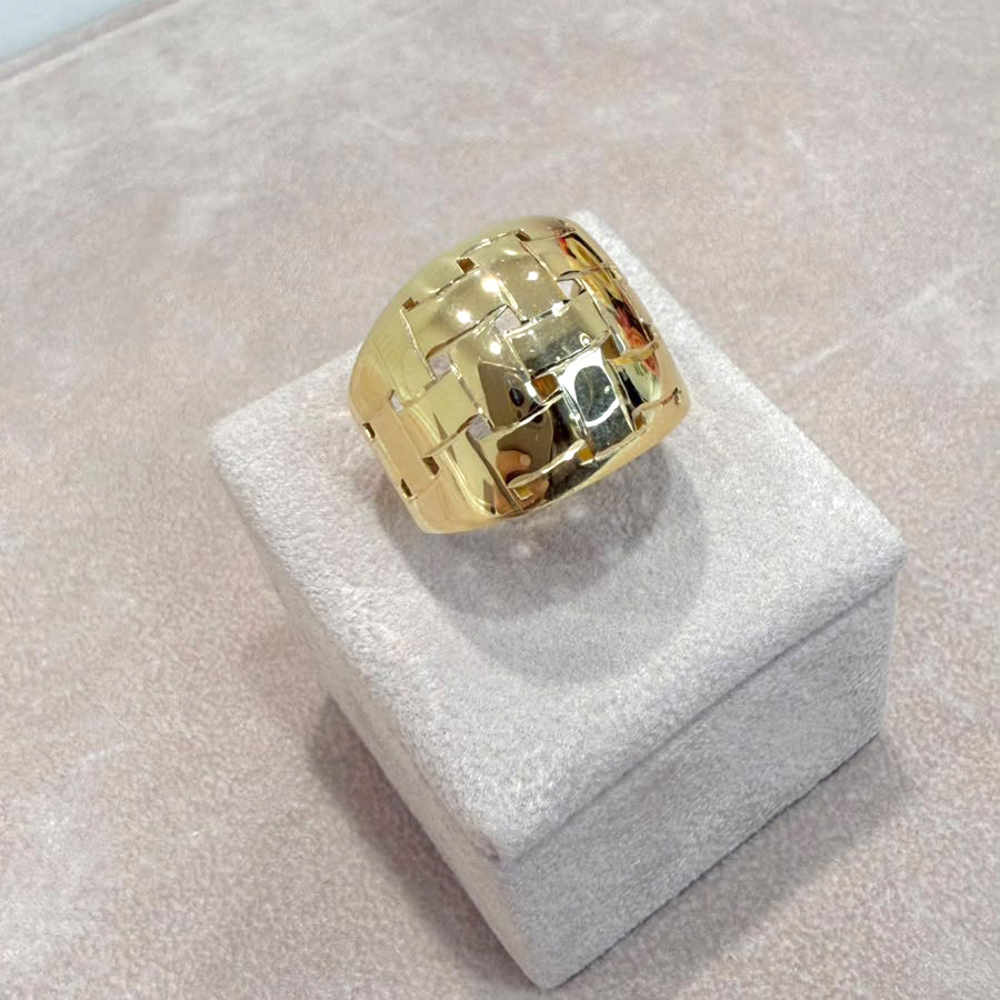 Anello Fascia Intrecciata in Oro Giallo 18 KT