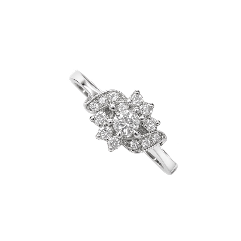 ANELLO IN ORO BIANCO 18 CARATI CON DIAMANTI
