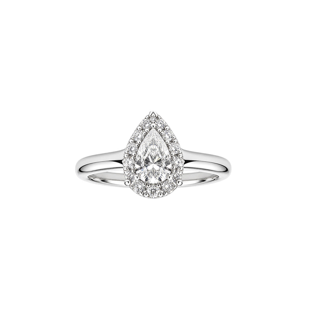 ANELLO GOCCIA IN ORO BIANCO 18 CARATI CON DIAMANTI