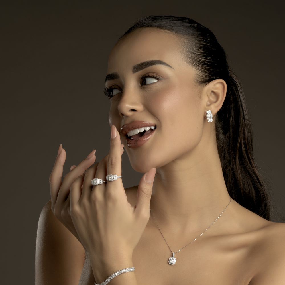 ANELLO TRILOGY IN ORO BIANCO 18 CARATI E DIAMANTI