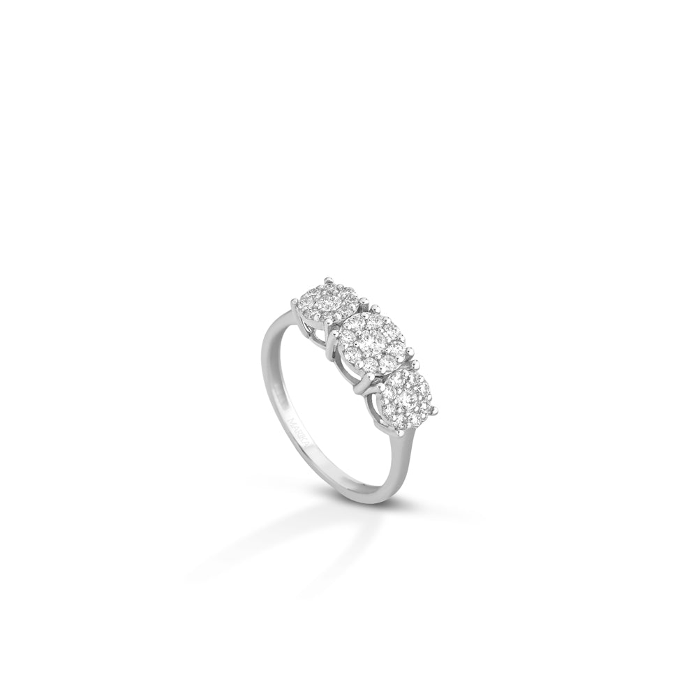 ANELLO TRILOGY MULTIPIETRA IN ORO BIANCO 18KT E DIAMANTI