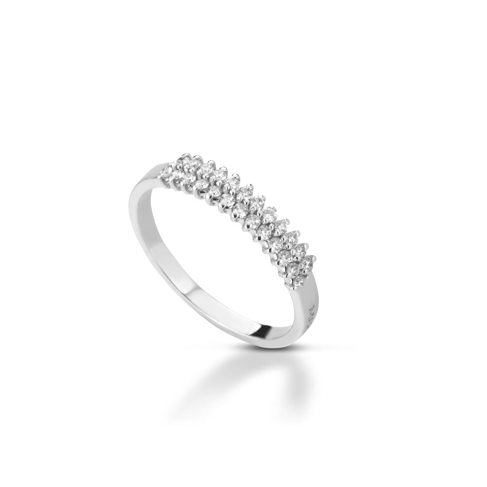 ANELLO VERETTA IN ORO BIANCO 18 CARATI E DIAMANTI