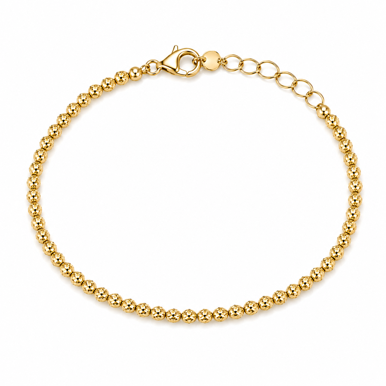 BRACCIALE CON SFERE DIAMANTATE ORO GIALLO IN ARGENTO 925
