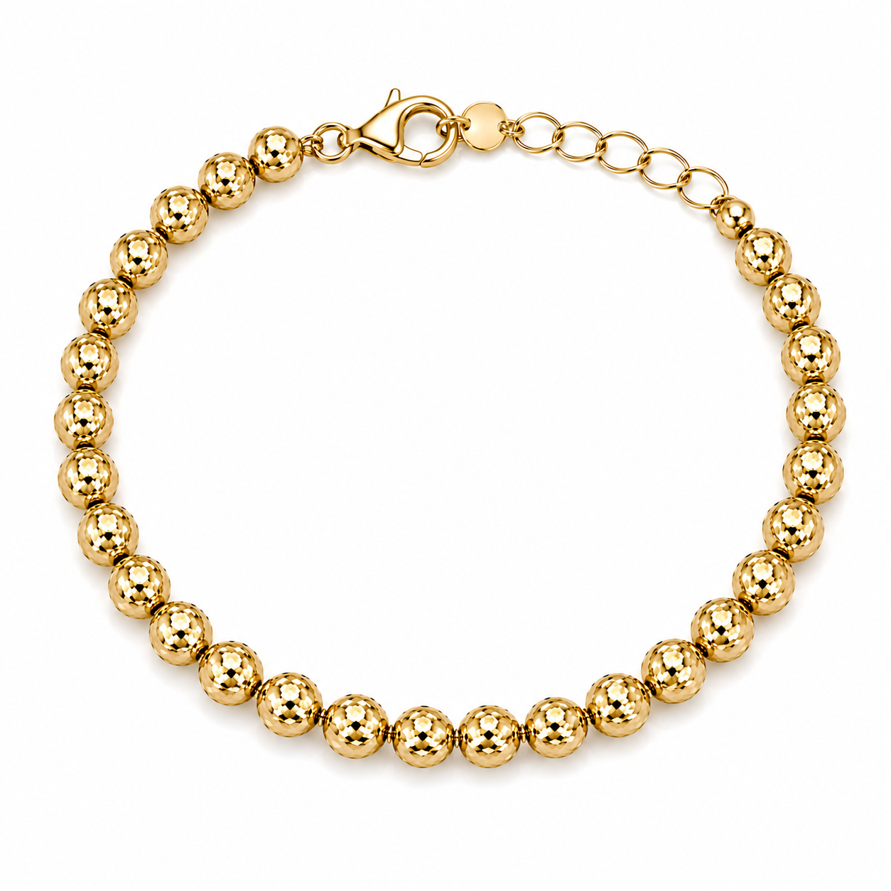 BRACCIALE CON SFERE DIAMANTATE ORO GIALLO IN ARGENTO 925