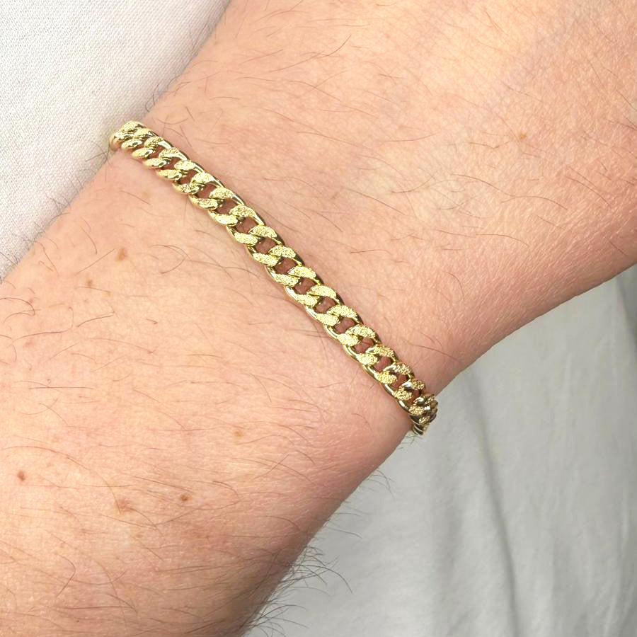 BRACCIALE GRUMETTA LUCIDA E SATINATA IN ORO GIALLO 18KT (750)