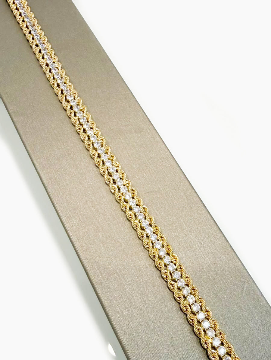 Bracciale Tennis con Zirconi in Oro Giallo 18 KT (750)