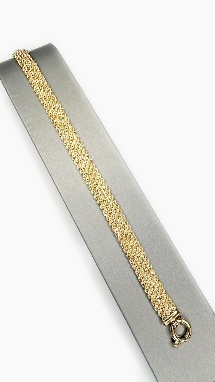 Bracciale a 5 Fili Intrecciati in Oro Giallo 18 KT