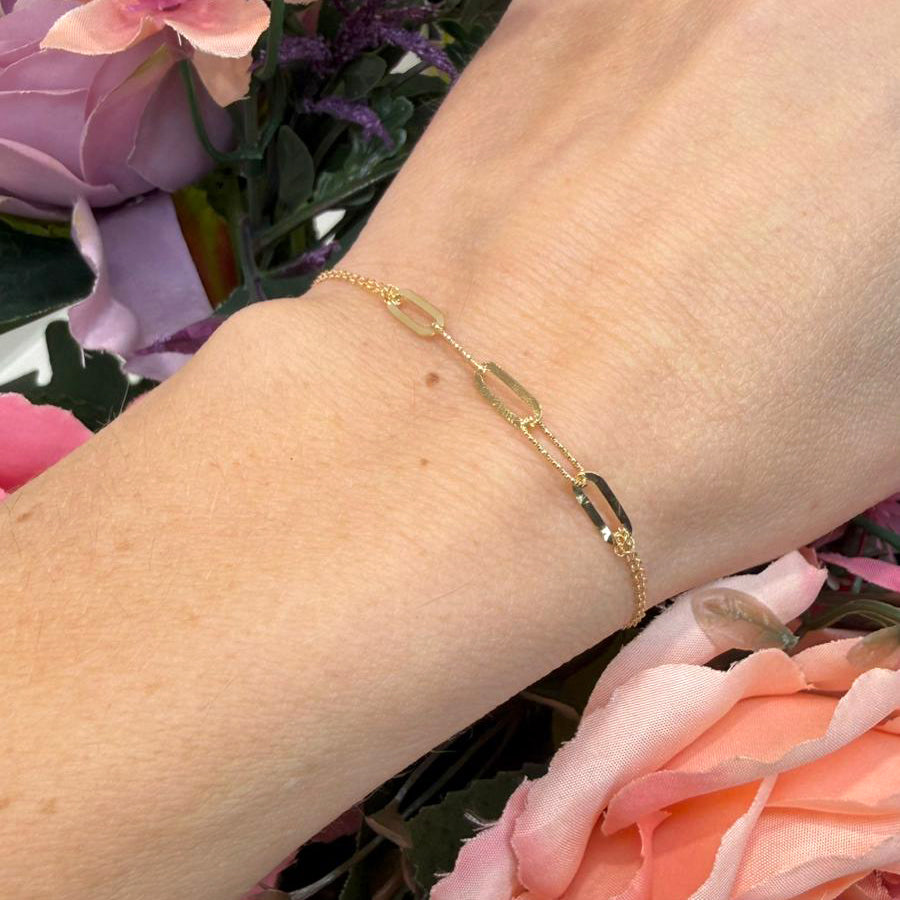 Bracciale in Oro Giallo 18 KT con Elementi Geometrici