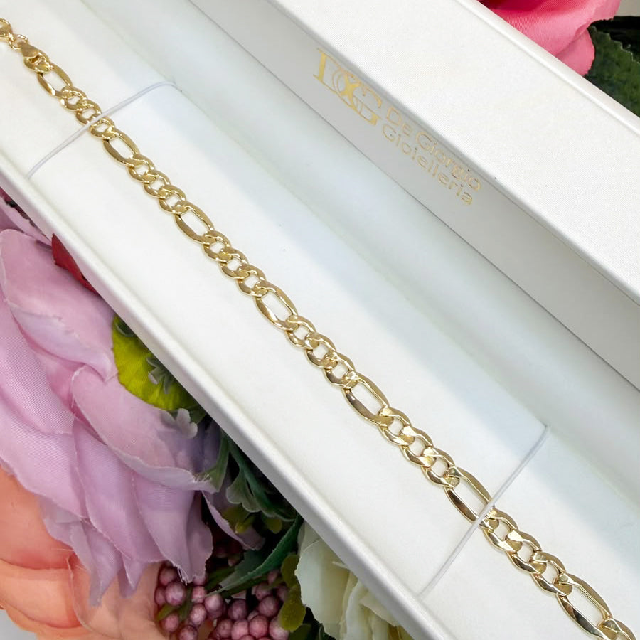 BRACCIALE UOMO IN ORO GIALLO 18 KT (750) A MAGLIA ALTERNATA