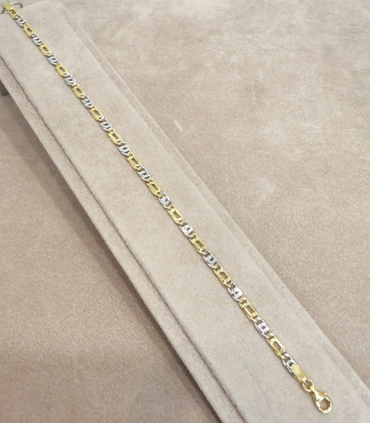 BRACCIALE UOMO BICOLORE IN ORO GIALLO E BIANCO 18 KT (750)