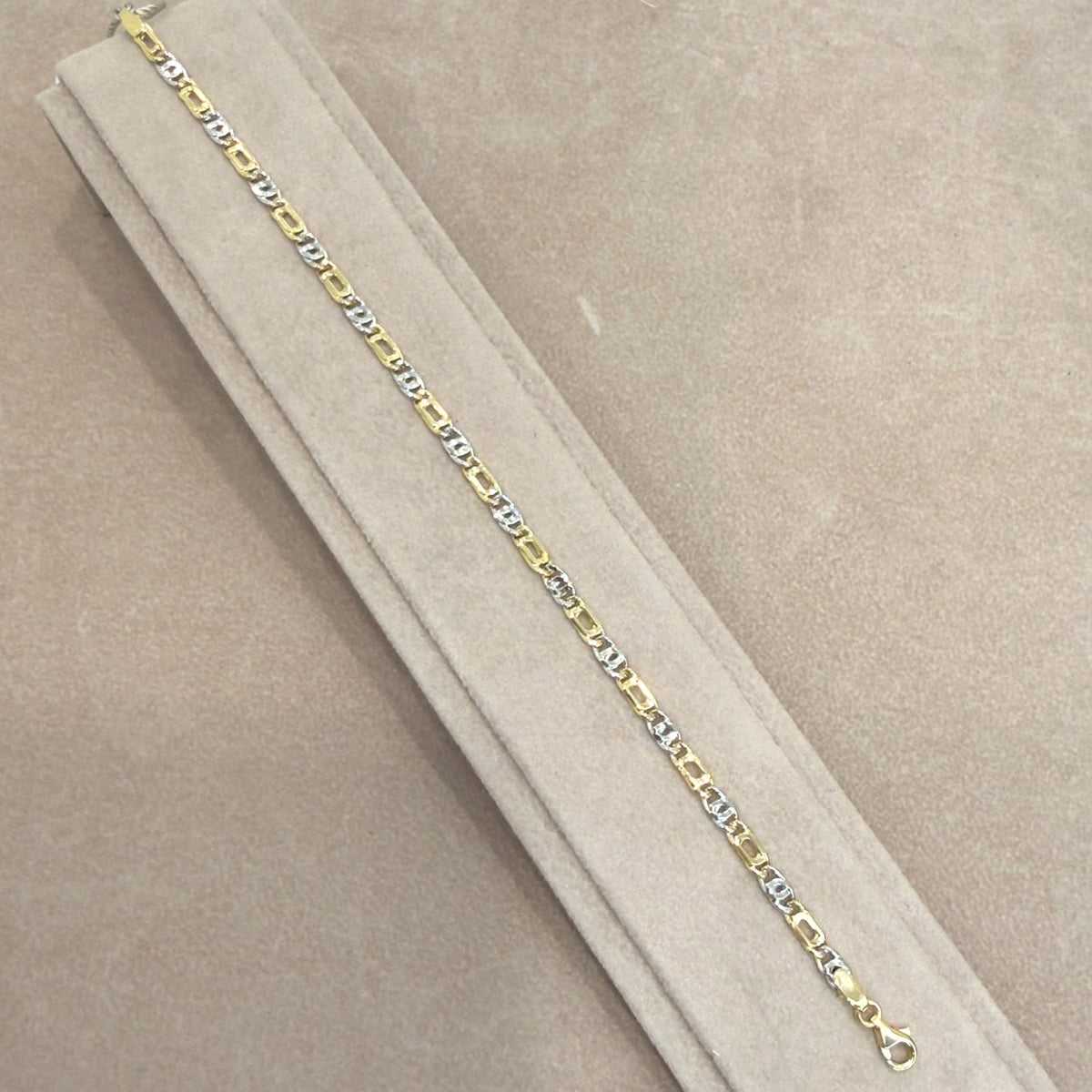 BRACCIALE UOMO BICOLORE IN ORO GIALLO E BIANCO 18 KT (750)