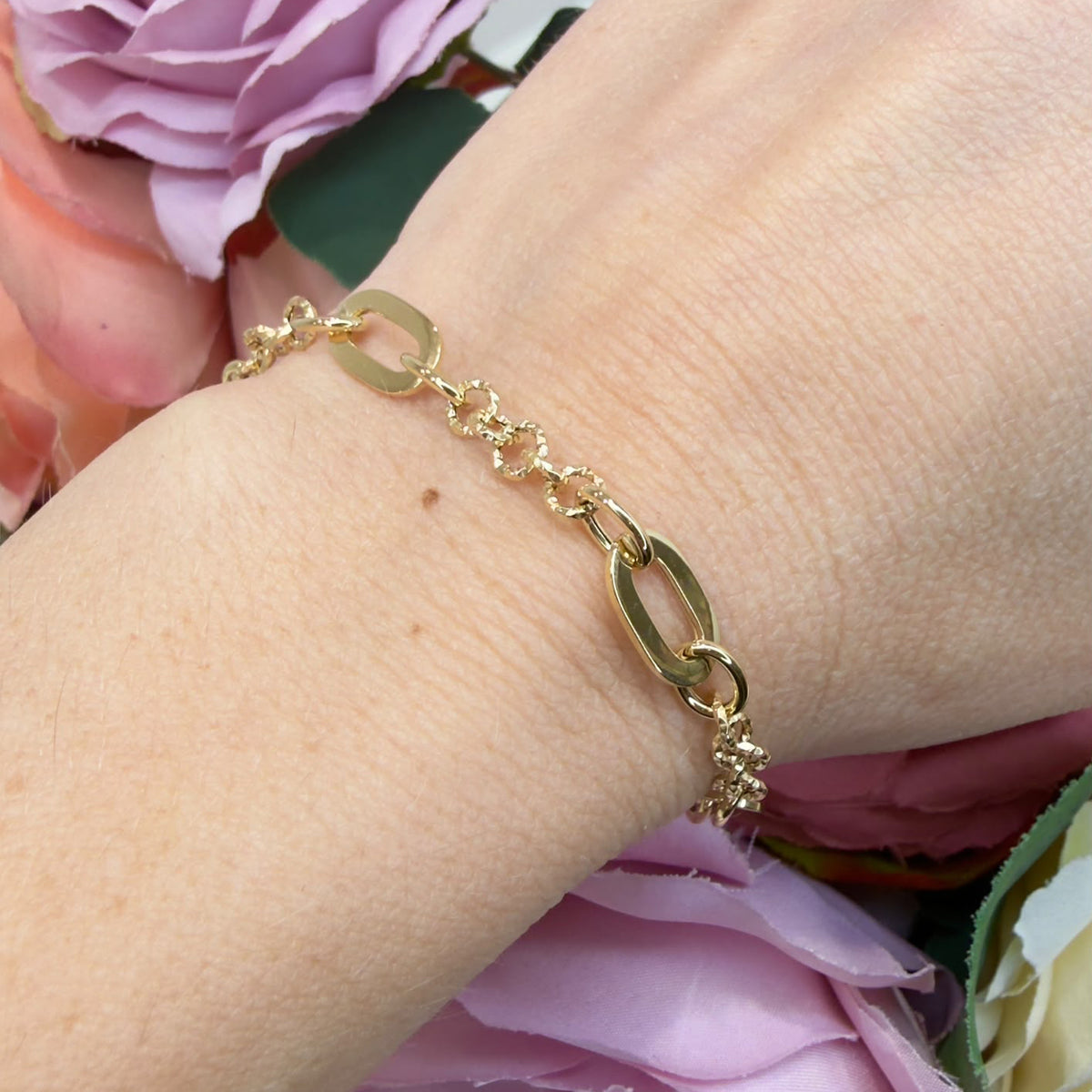 BRACCIALE A MAGLIE OVALI IN ORO GIALLO 18 KT (750)