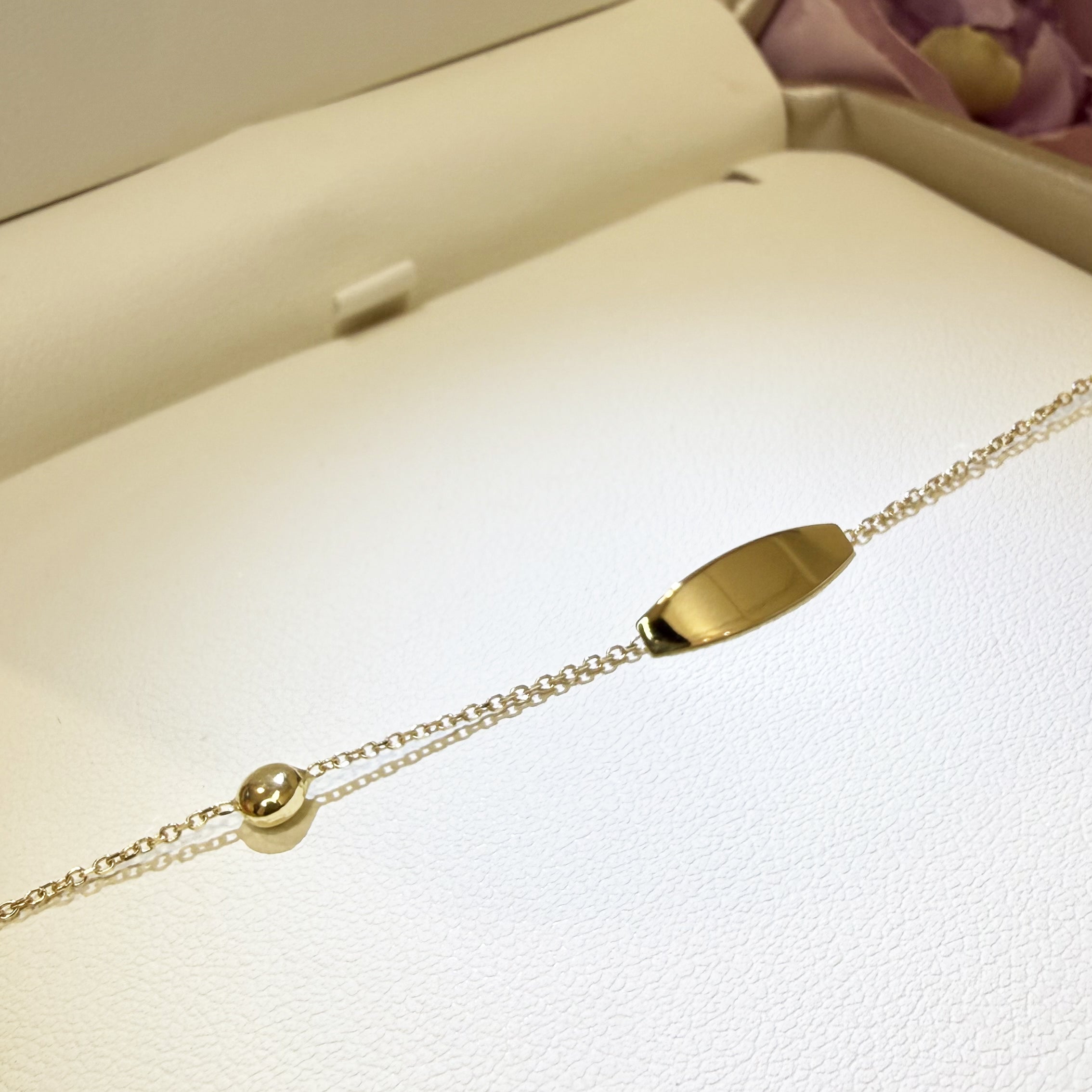 BRACCIALE BABY CON TARGHETTA IN ORO GIALLO 18KT (750)