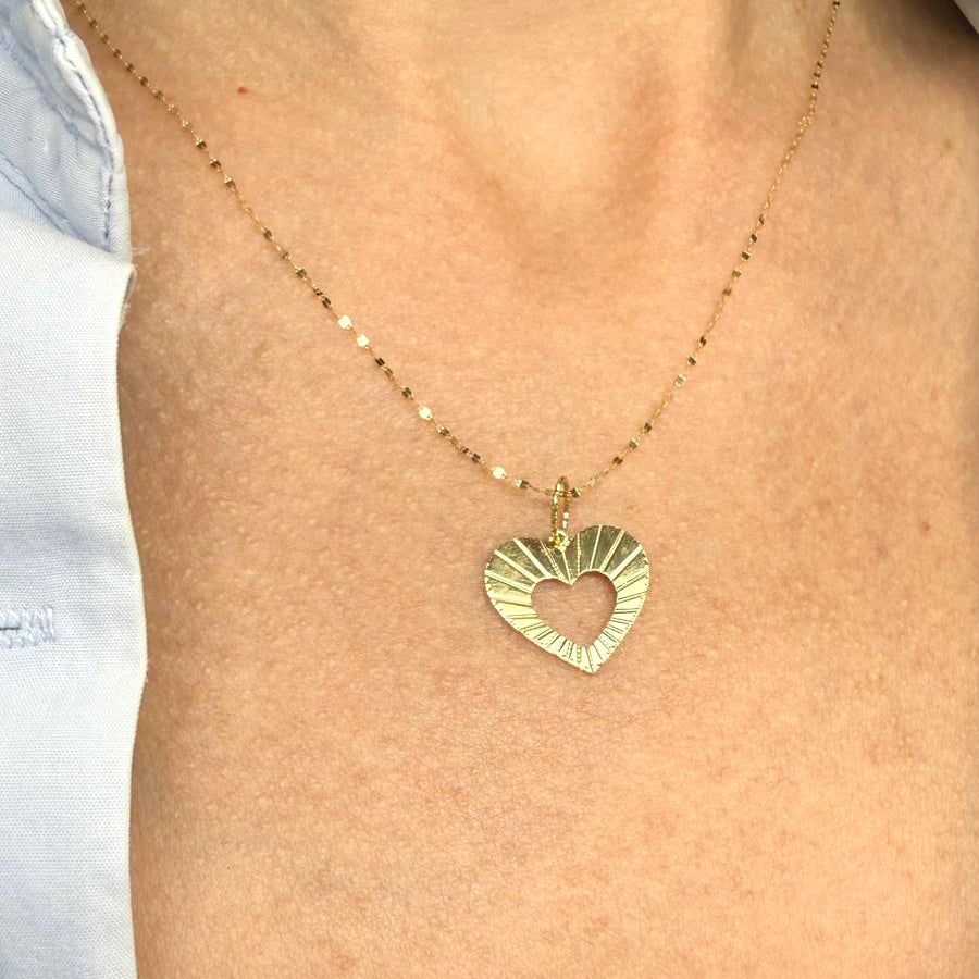 Collana con cuore traforato in oro giallo 18 KT (750)