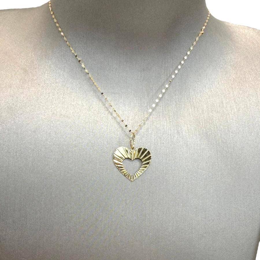 Collana con cuore traforato in oro giallo 18 KT (750)