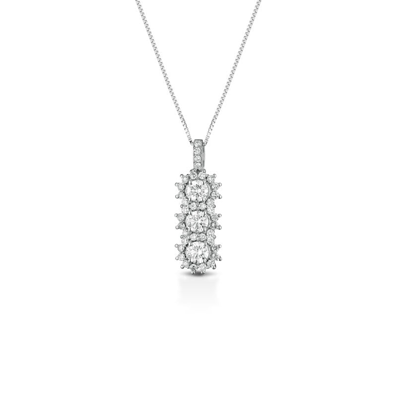 COLLANA TRILOGY IN ORO BIANCO 18 CARATI E DIAMANTI