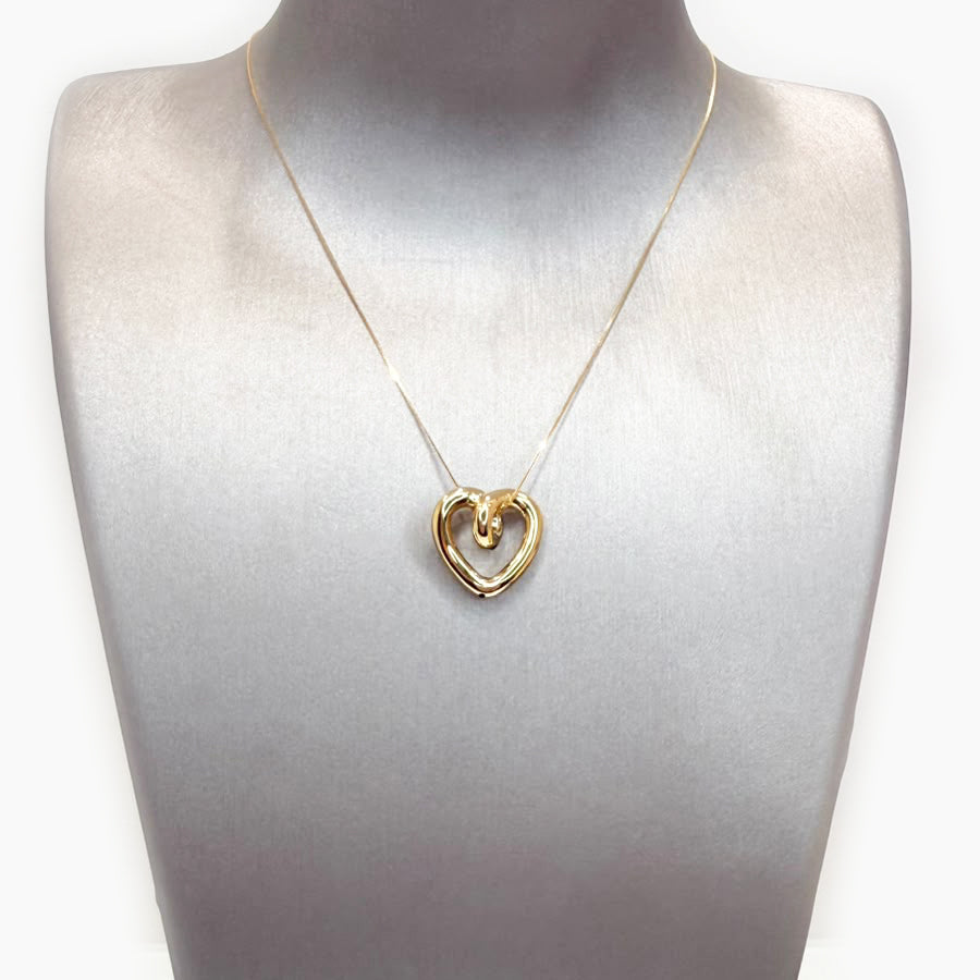Collana Cuore Moderno in Oro Giallo 18 KT
