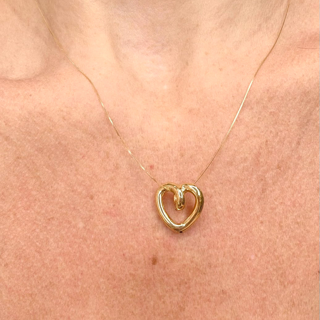 Collana Cuore Moderno in Oro Giallo 18 KT