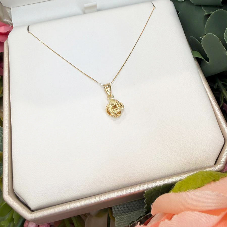 Collana con Ciondolo Nodo in Oro Giallo 18 KT