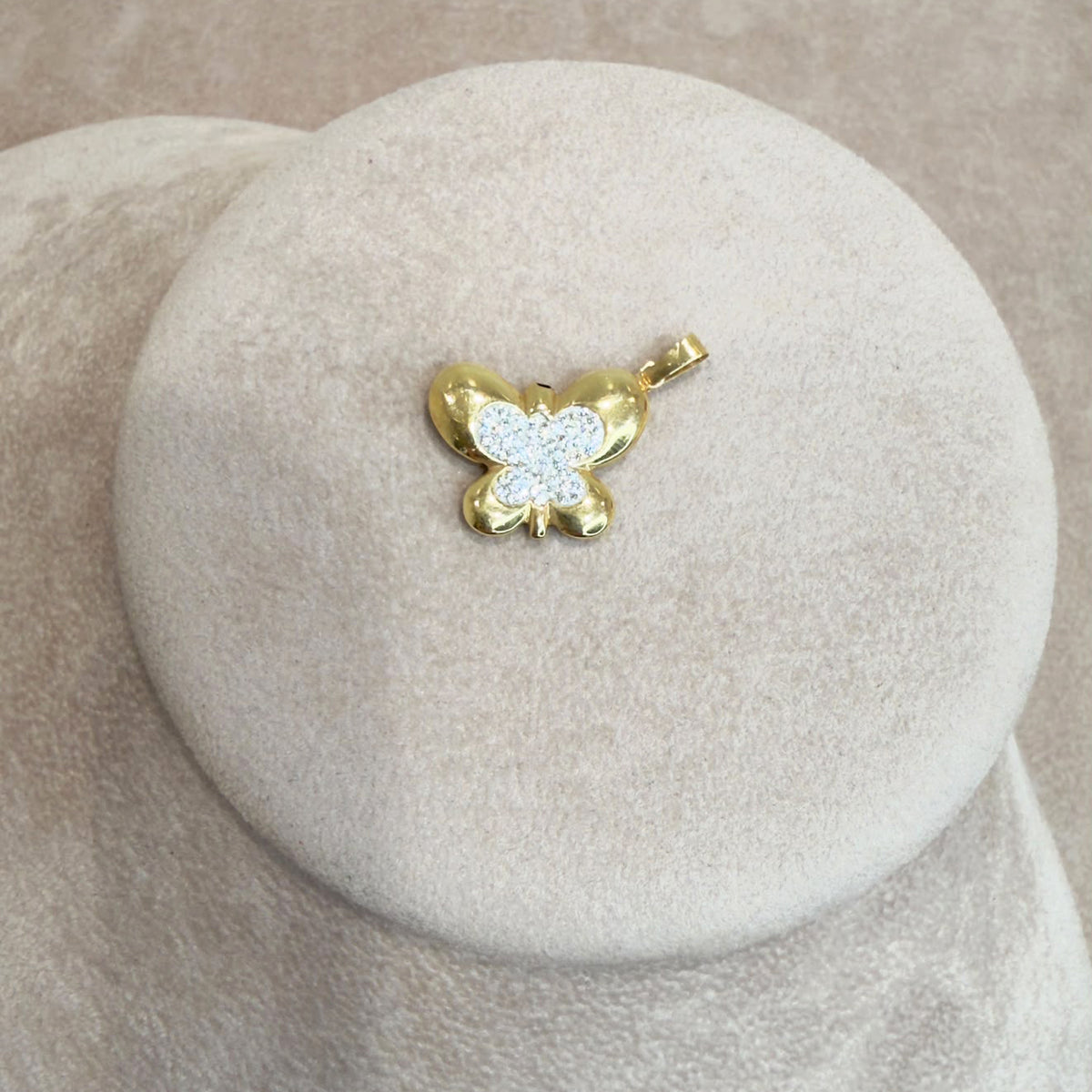CIONDOLO FARFALLA IN ORO GIALLO 18 KT (750) CON ZIRCONI