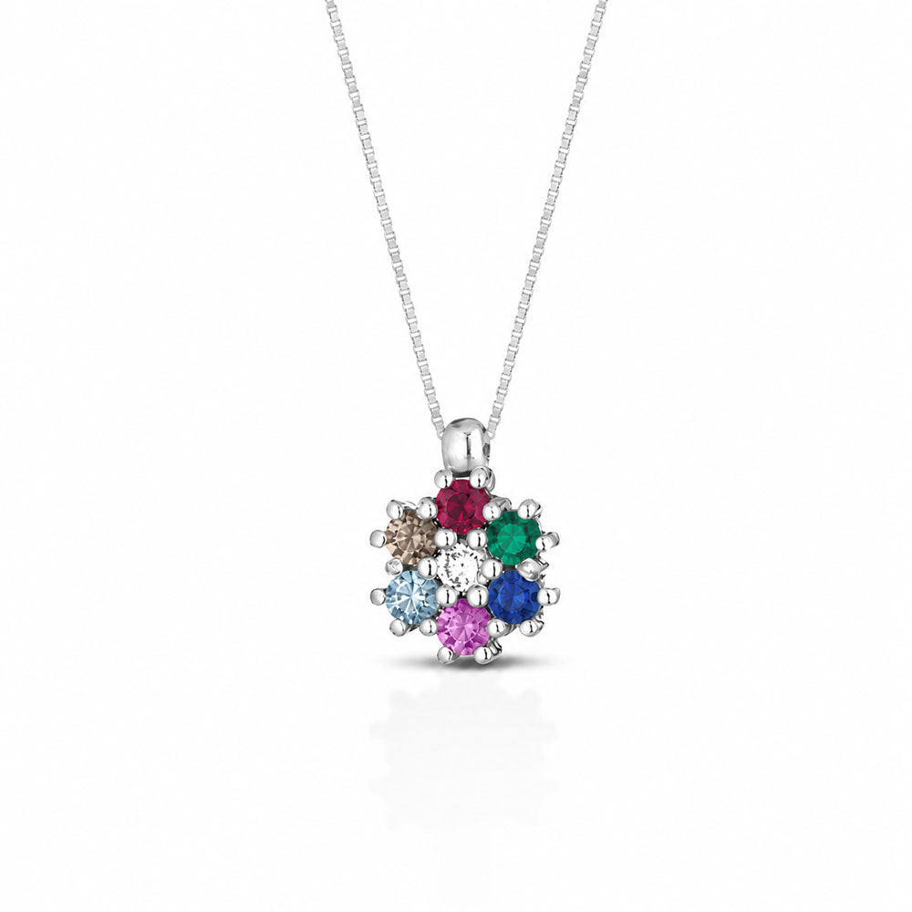COLLANA IN ORO BIANCO 18 CARATI MULTICOLOR