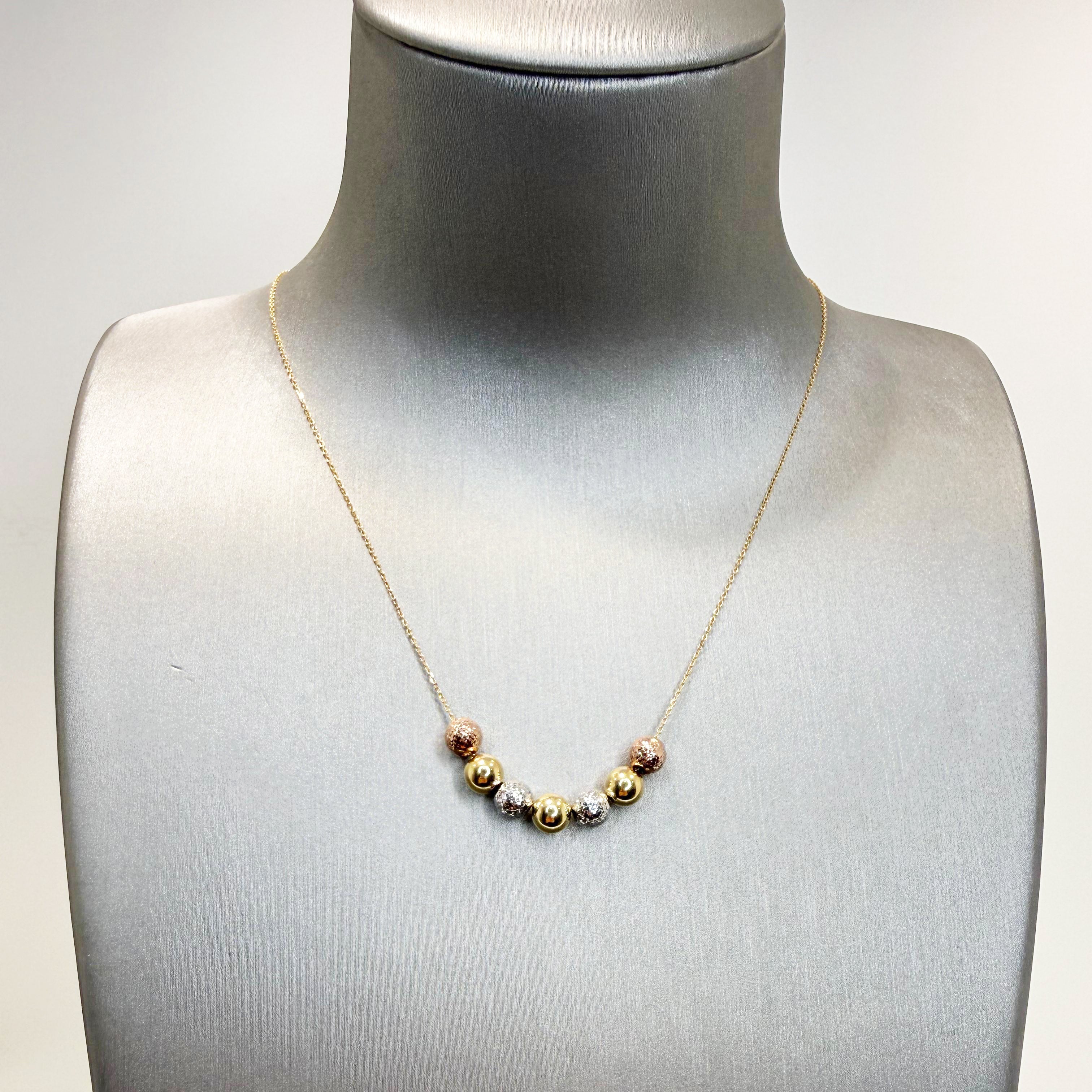 Collana con sfere in oro tricolore 18KT (750) – Made in Italy