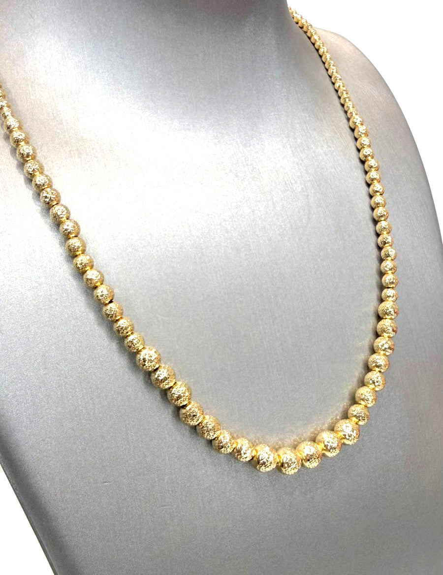 Collana boule diamantata in oro giallo 18 KT (750)
