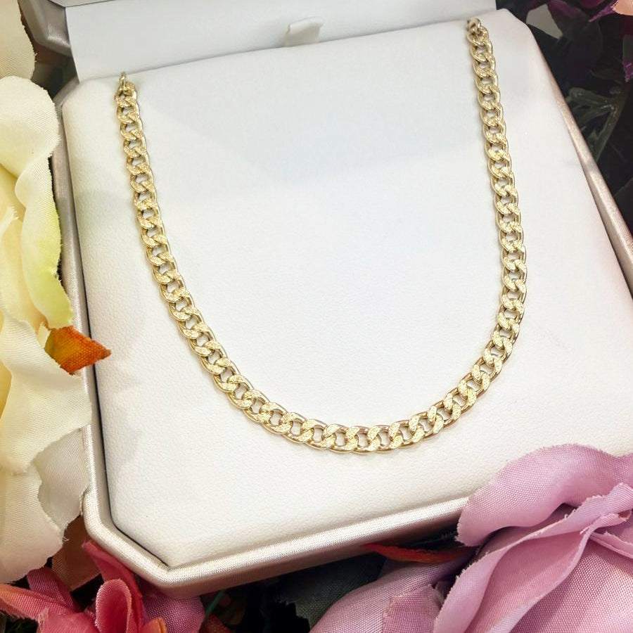 COLLANA GRUMETTA LUCIDA E SATINATA IN ORO GIALLO 18KT (750)