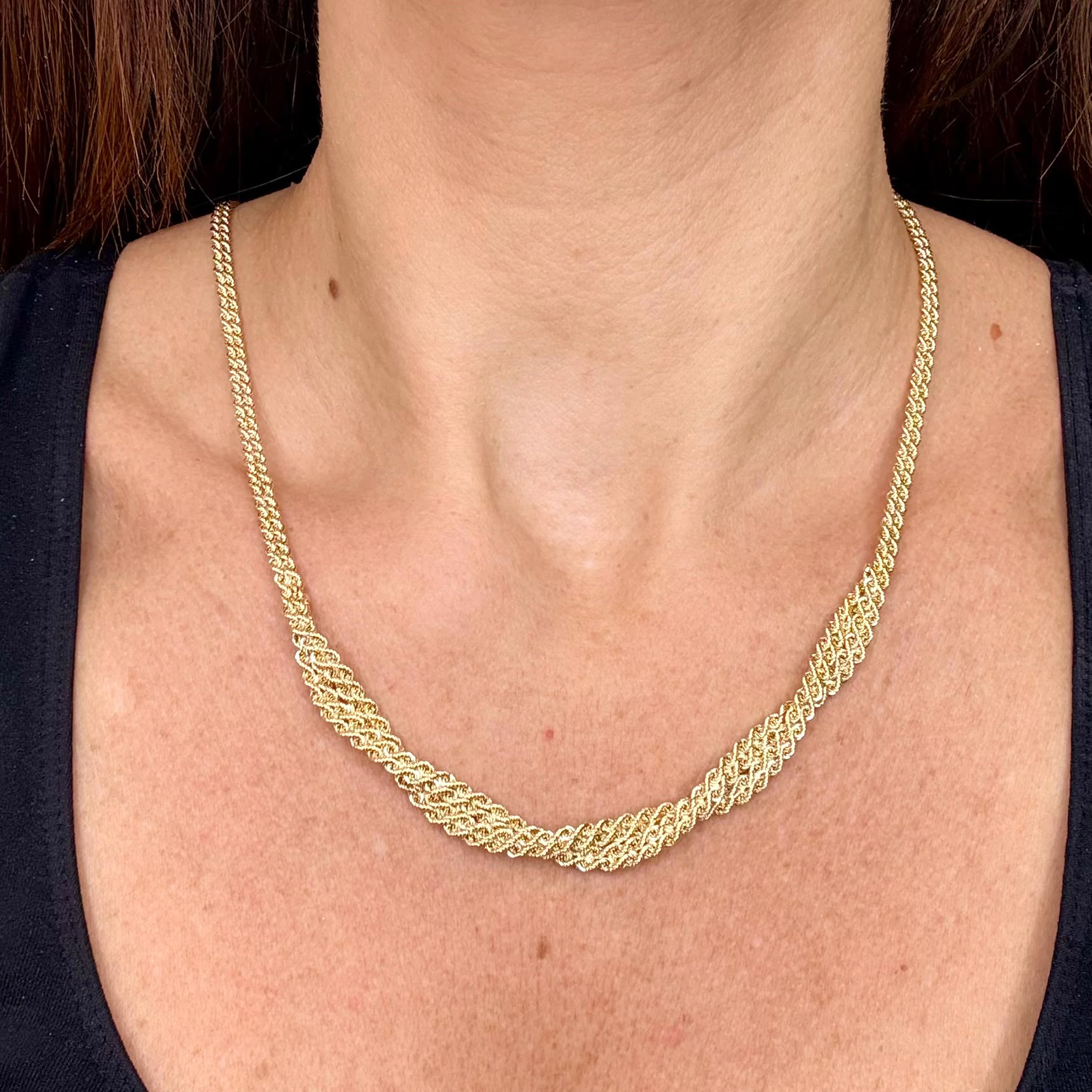 Collana Intrecciata in Oro Giallo 18 KT (750)