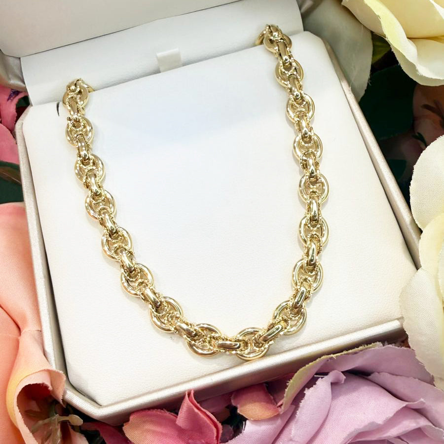 Collana in Oro Giallo 18 KT con Maglie Intrecciate