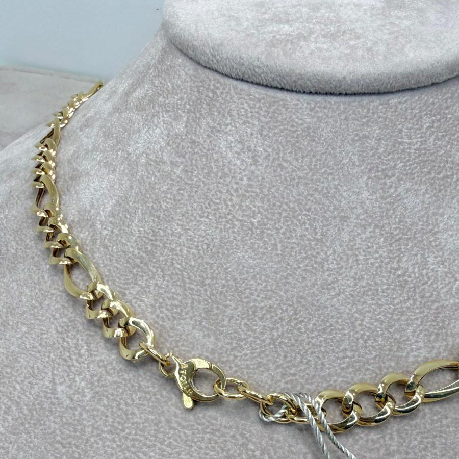 Collana a Maglie Alternate in Oro Giallo 18 KT