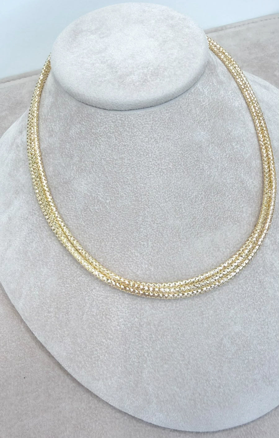 COLLANA TRE FILI IN ORO GIALLO 18 KT (750)